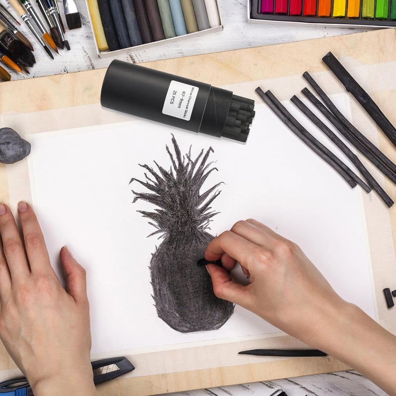 Dlicoda Willow Charcoal Sticks, Natural Willow Charcoal Pencils for Artists, Beginners, Students, Great for Sketching, Drawing, and Shading, Pack of 25 (3-9, Millimeters) - Image 5